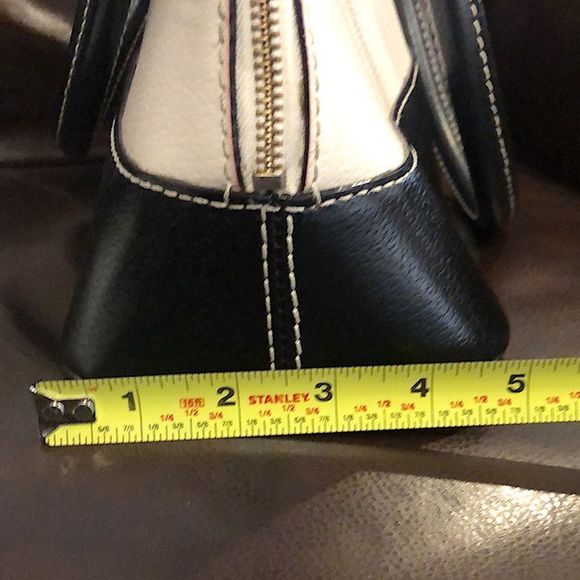 KATE SPADE Wellesley Street Black & Ivory Leather Dome Shaped Top Handle Bag - Picture 9 of 16